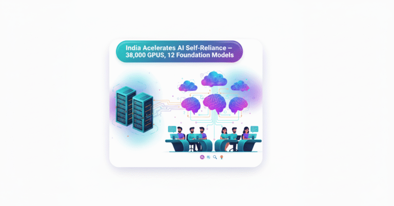 India Accelerates AI Self-Reliance with 12 Foundation Model Developers, 38,000 GPUs, and ₹65/hour Compute Access