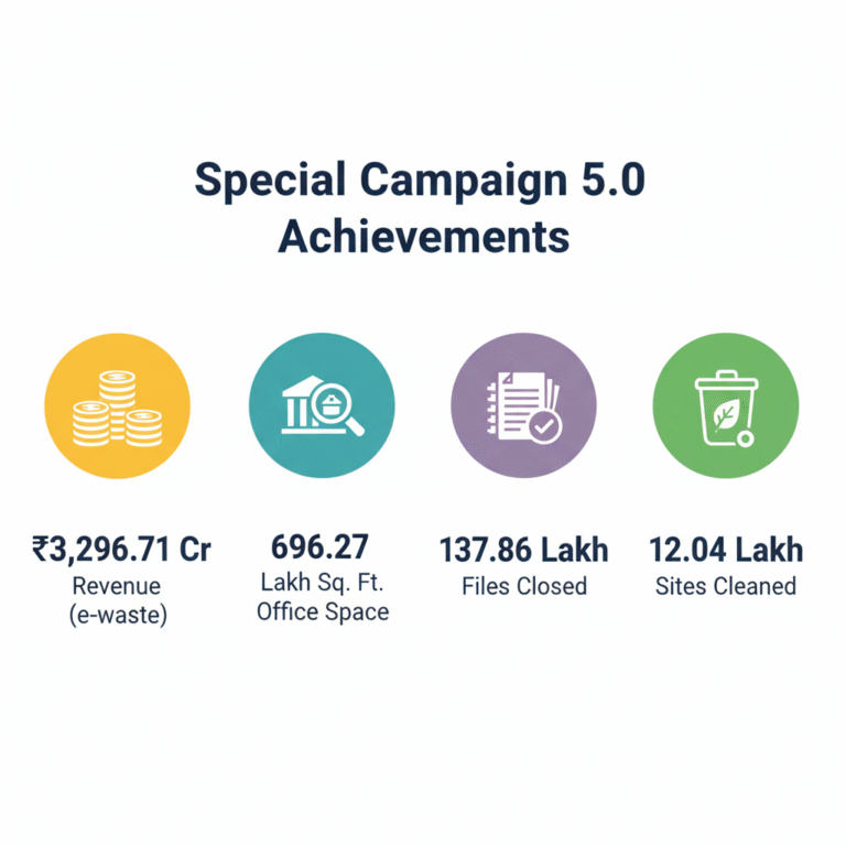 ₹3,296.71 Cr Earned from E-Waste Disposal; 696.27 Lakh Sq. Ft. Office Space Freed under Special Campaign 5.0