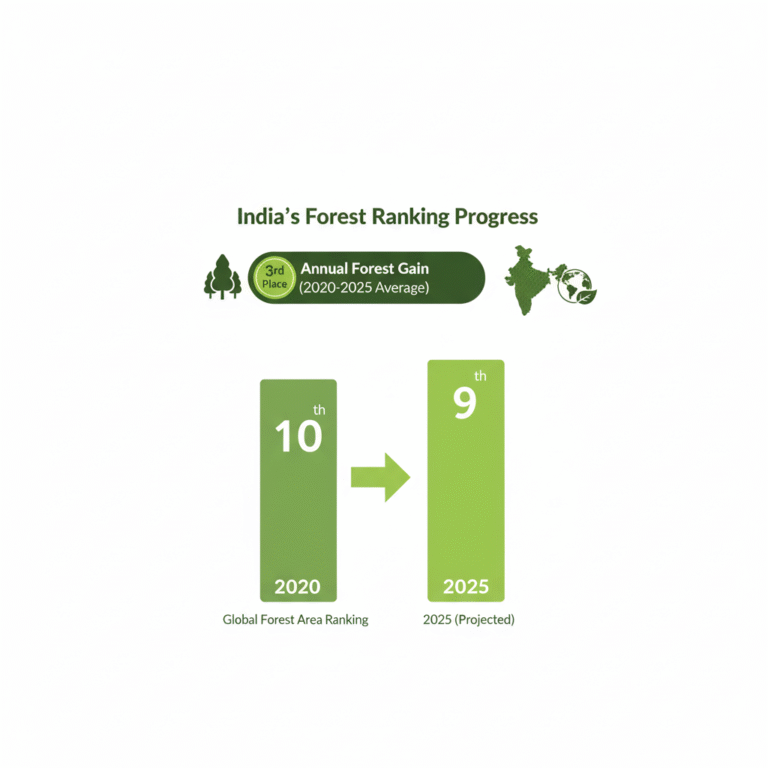 India Rises to 9th in Global Forest Area Rankings, Retains 3rd Spot in Annual Forest Gain