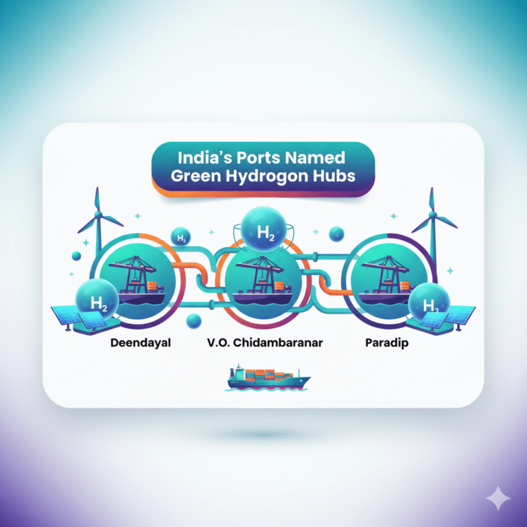 India Designates Three Major Ports as Green Hydrogen Hubs to Drive Clean Energy Transition