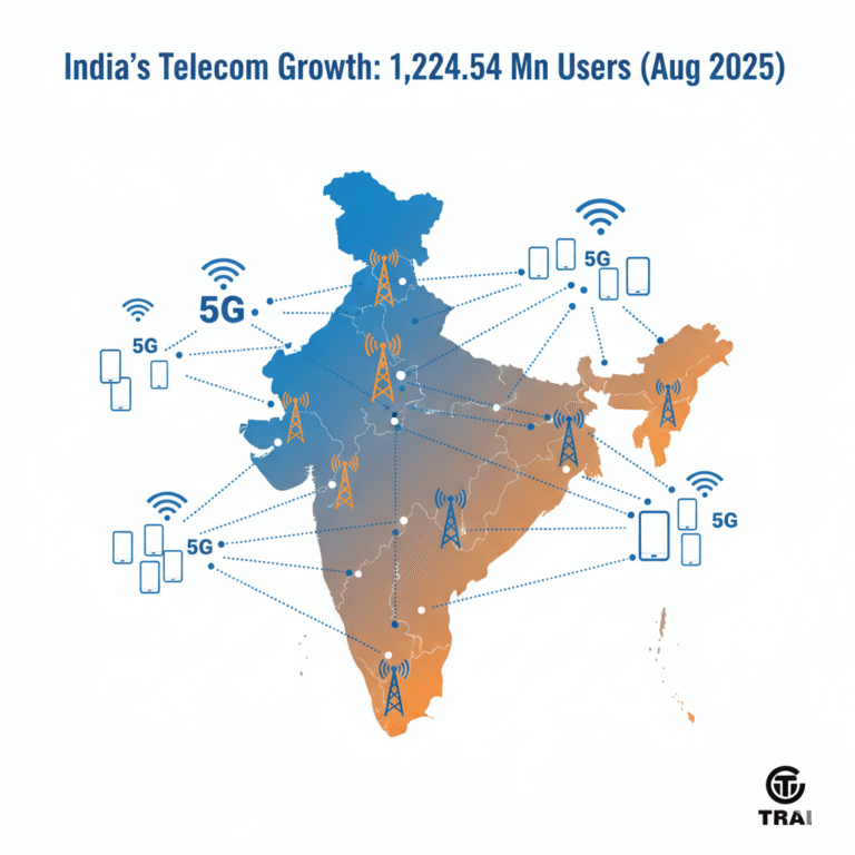 India’s Total Telephone Subscribers Rise to 122.45 Crore in August 2025
