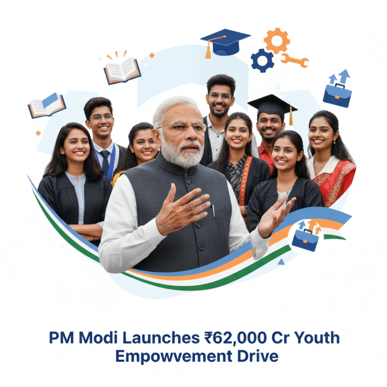 PM Modi Launches ₹62,000 Crore Youth-Centric Initiatives at Kaushal Deekshant Samaroh