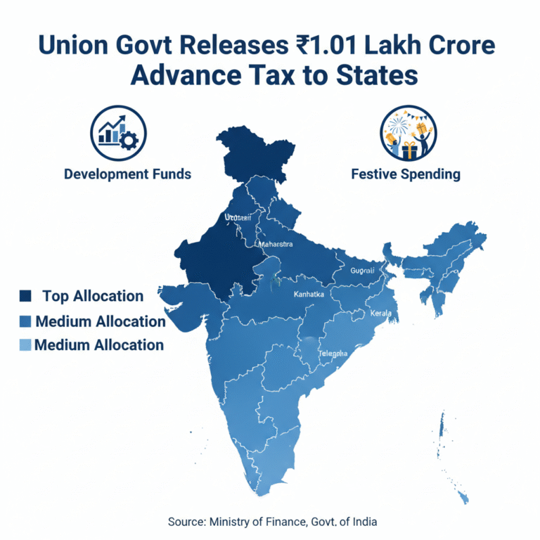 Union Government Releases ₹1.01 Lakh Crore Advance Tax to States Ahead of Festive Season