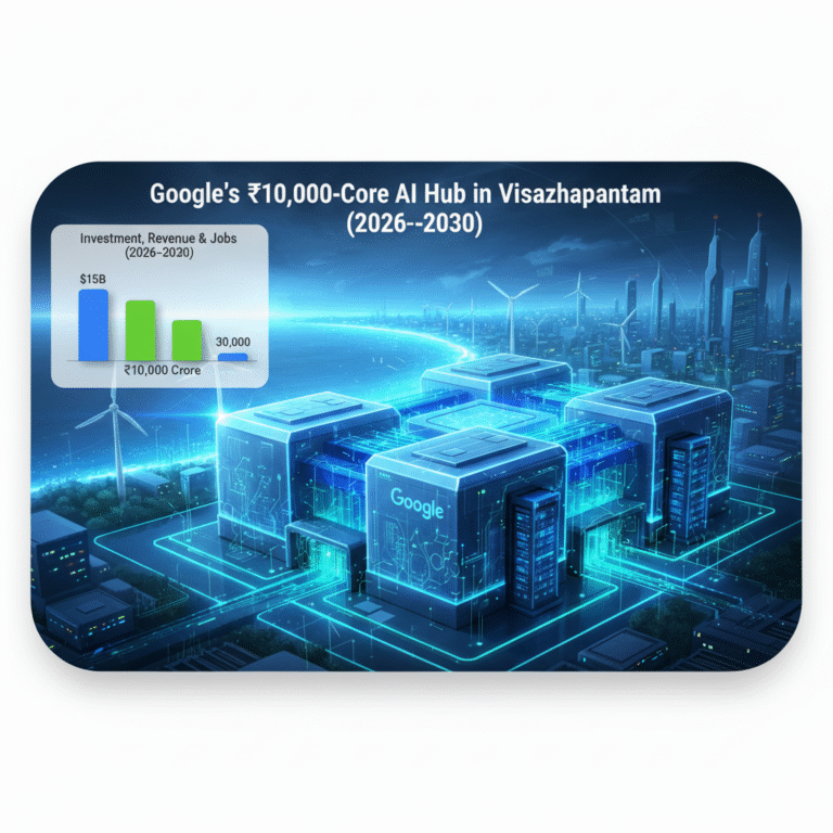 Google to Build ₹10,000-Crore 1-GW Data Centre in Visakhapatnam, Boosting Andhra’s Digital Economy